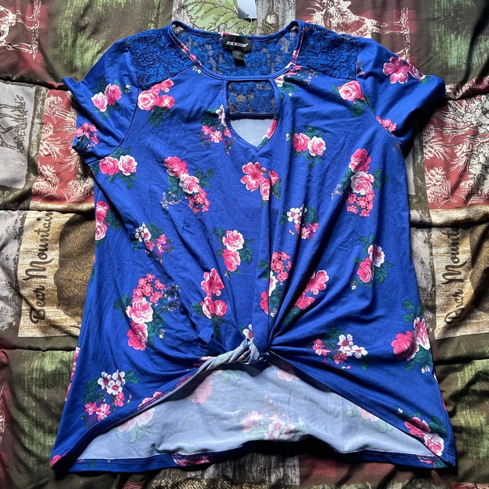 Blue floral shirt